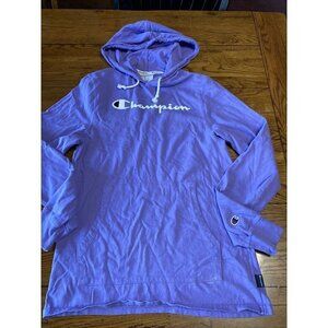 Champion Shirt Adult Small  Blue White Logo Hoodie Long Sleeve Streetwear Men